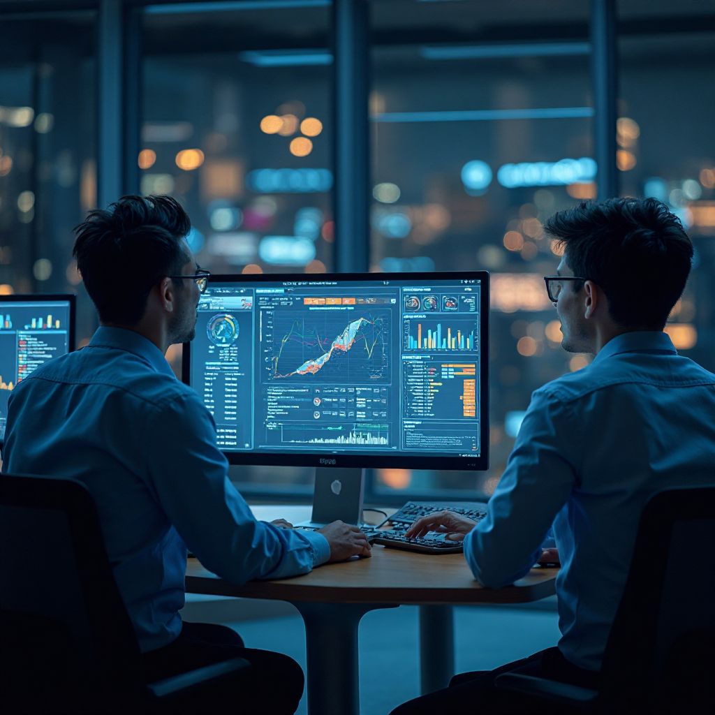 Echipa de cercetare analizând date